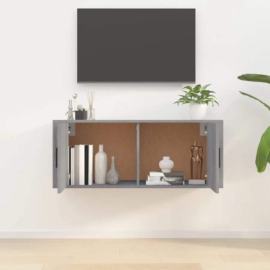 Meuble TV mural Sonoma gris 100x34,5x40 cm - 3