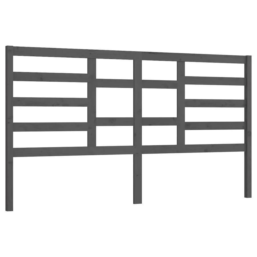 Tête de lit Gris 186x4x104 cm Bois massif de pin - 2