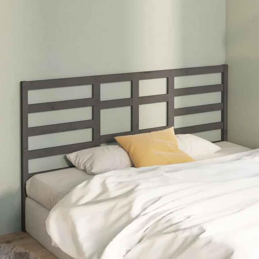 Tête de lit Gris 186x4x104 cm Bois massif de pin - 3