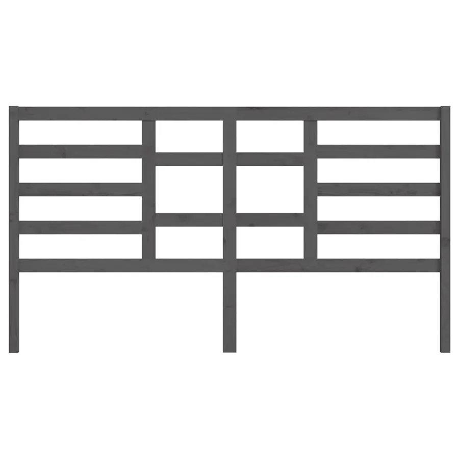 Tête de lit Gris 186x4x104 cm Bois massif de pin - 4