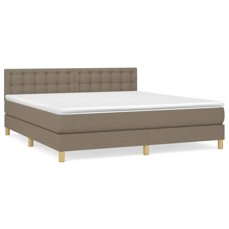 Sommier à lattes de lit avec matelas Taupe 180x200 cm Tissu - 2