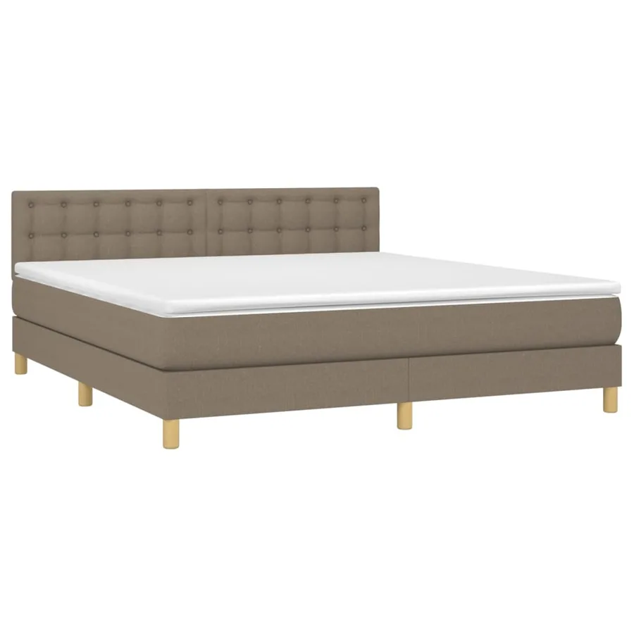 Sommier à lattes de lit avec matelas Taupe 180x200 cm Tissu - 3