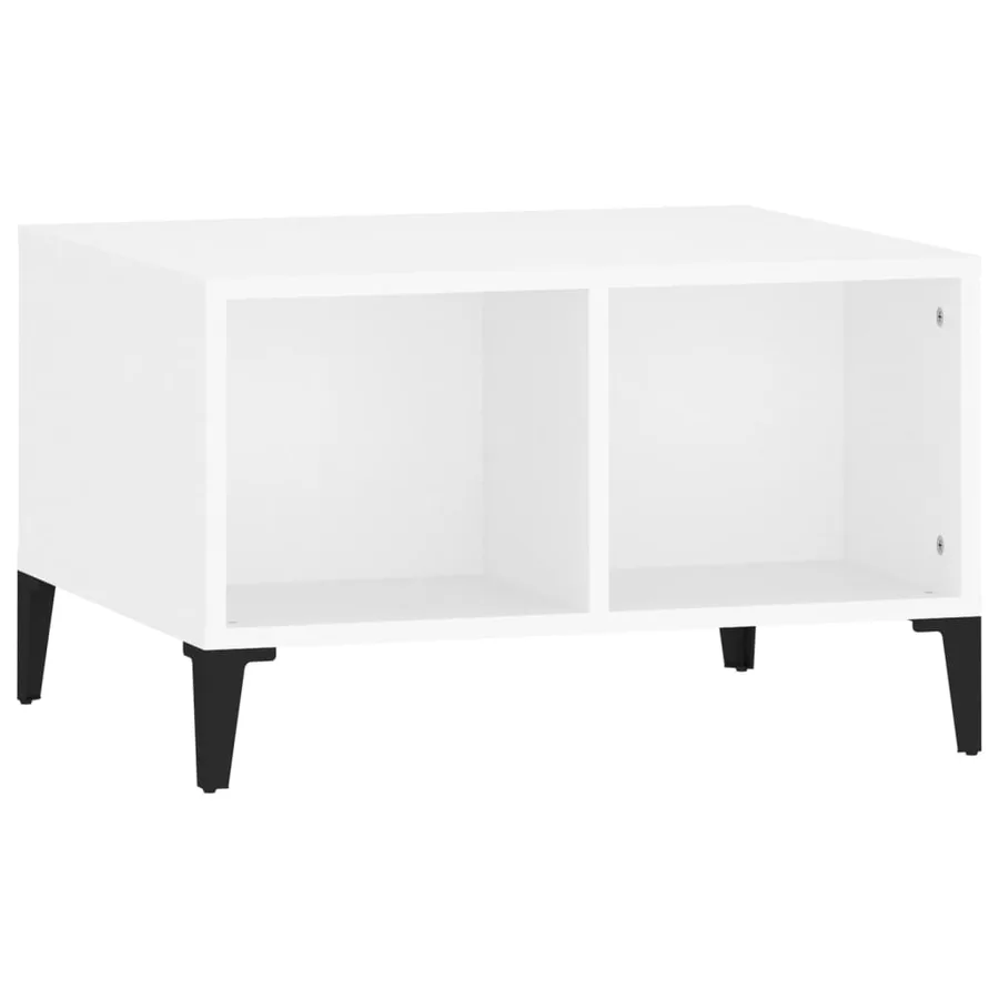 Table basse Blanc 60x50x36,5 cm Bois d'ingénierie - 2