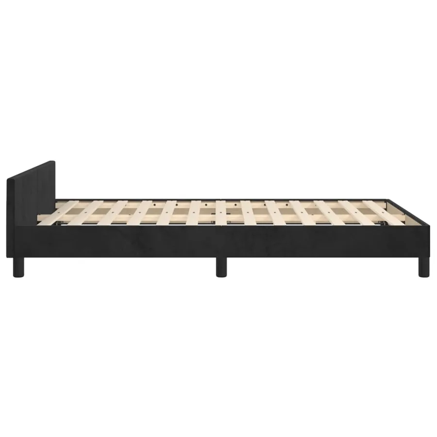 Cadre de lit sans matelas noir 120x200 cm velours - 7