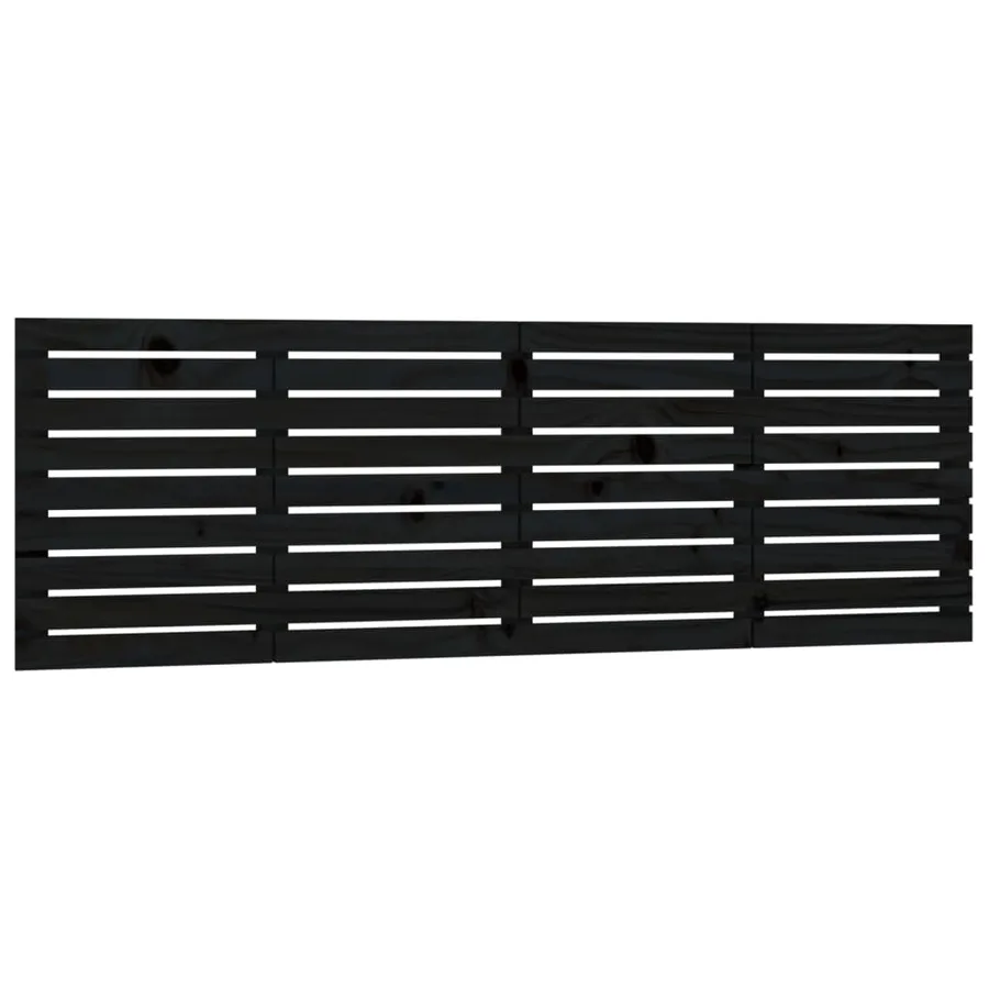 Tête de lit murale Noir 166x3x63 cm Bois massif de pin - 2