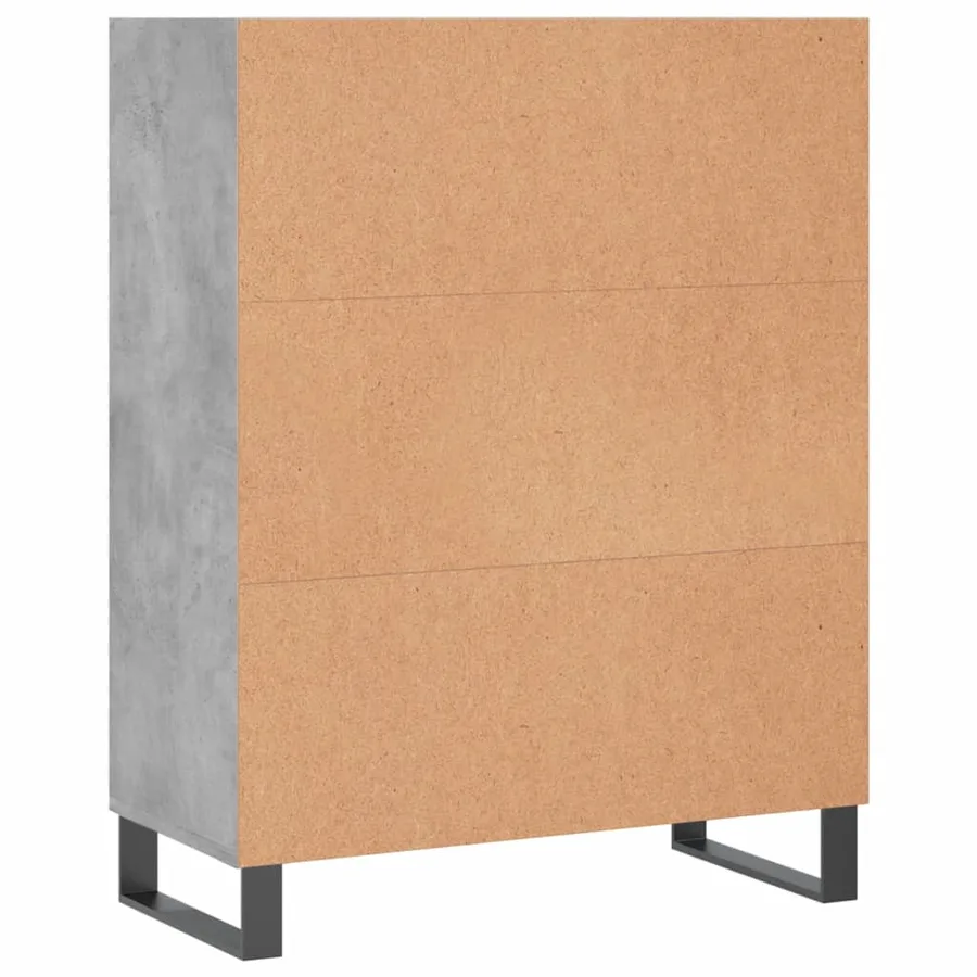 Armoire à étagères gris béton 69,5x32,5x90 cm bois d'ingénierie - 6