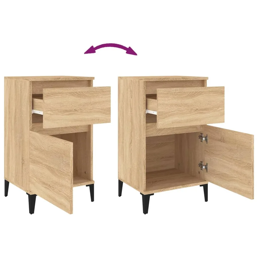 Table de chevet chêne sonoma 40x35x70 cm - 9