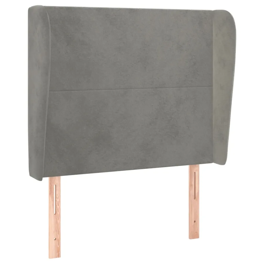 Tête de lit avec oreilles Gris clair 93x23x118/128 cm Velours - 2