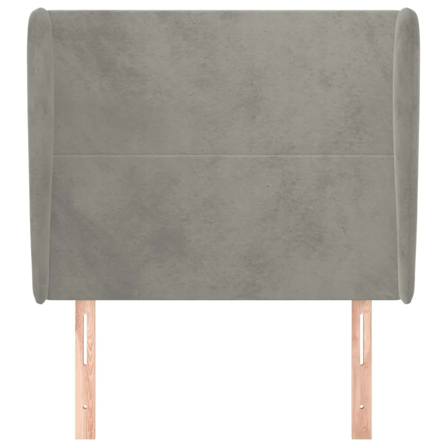 Tête de lit avec oreilles Gris clair 93x23x118/128 cm Velours - 3