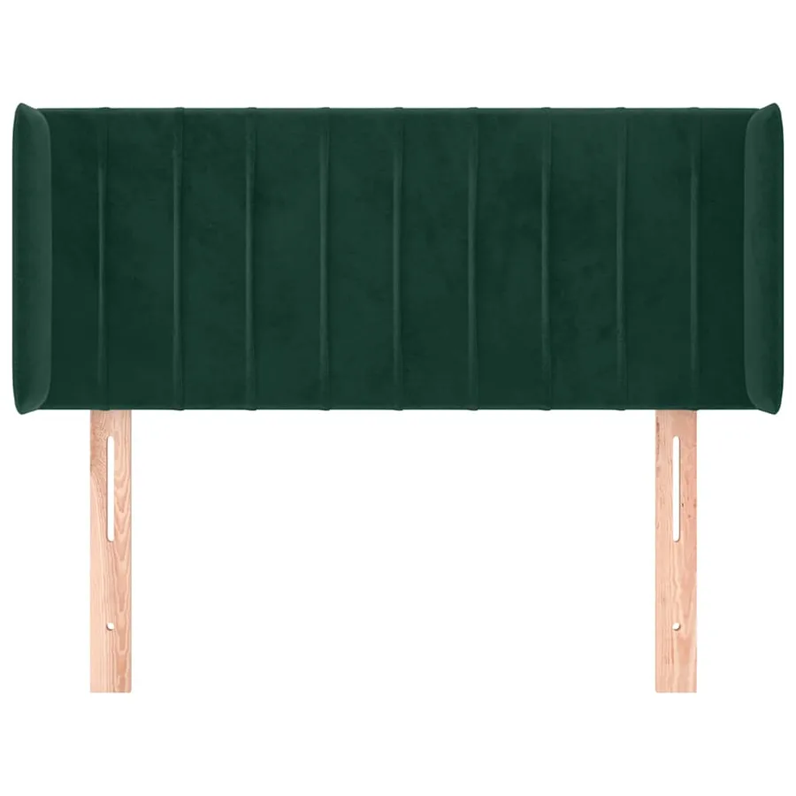 Tête de lit avec oreilles Vert foncé 83x16x78/88 cm Velours - 3