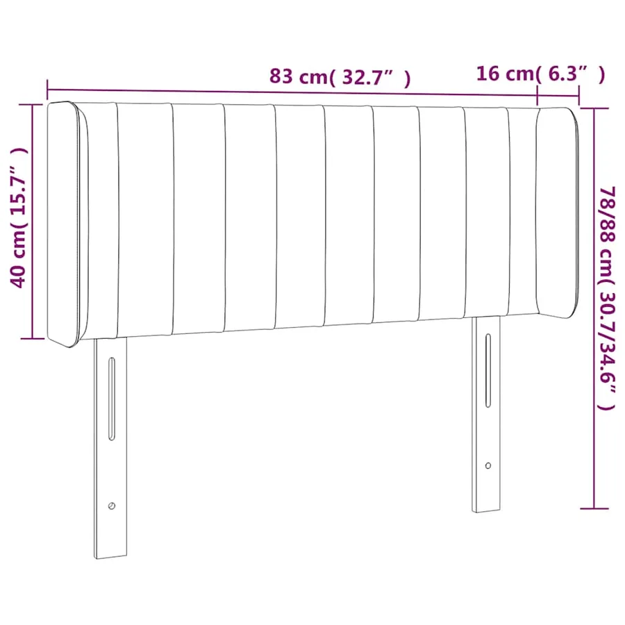 Tête de lit avec oreilles Vert foncé 83x16x78/88 cm Velours - 7