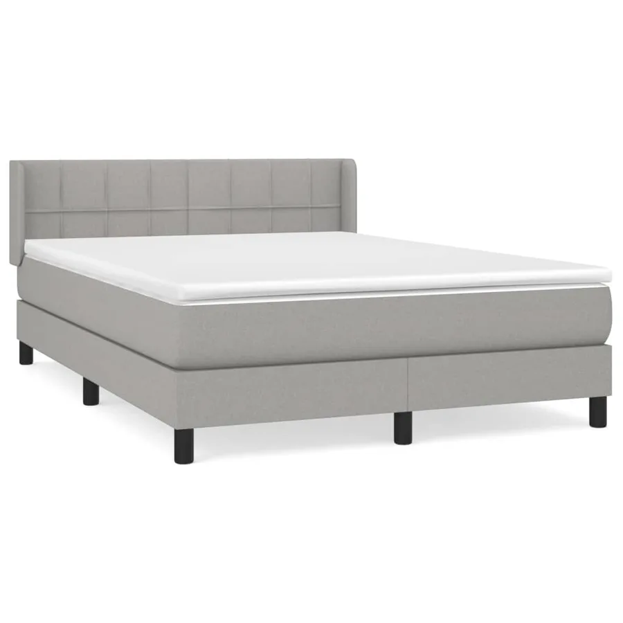 Sommier à lattes de lit avec matelas Gris clair 140x200cm Tissu - 2