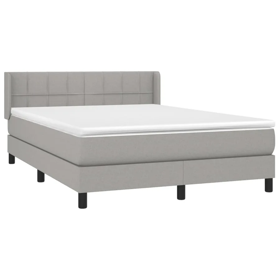 Sommier à lattes de lit avec matelas Gris clair 140x200cm Tissu - 3
