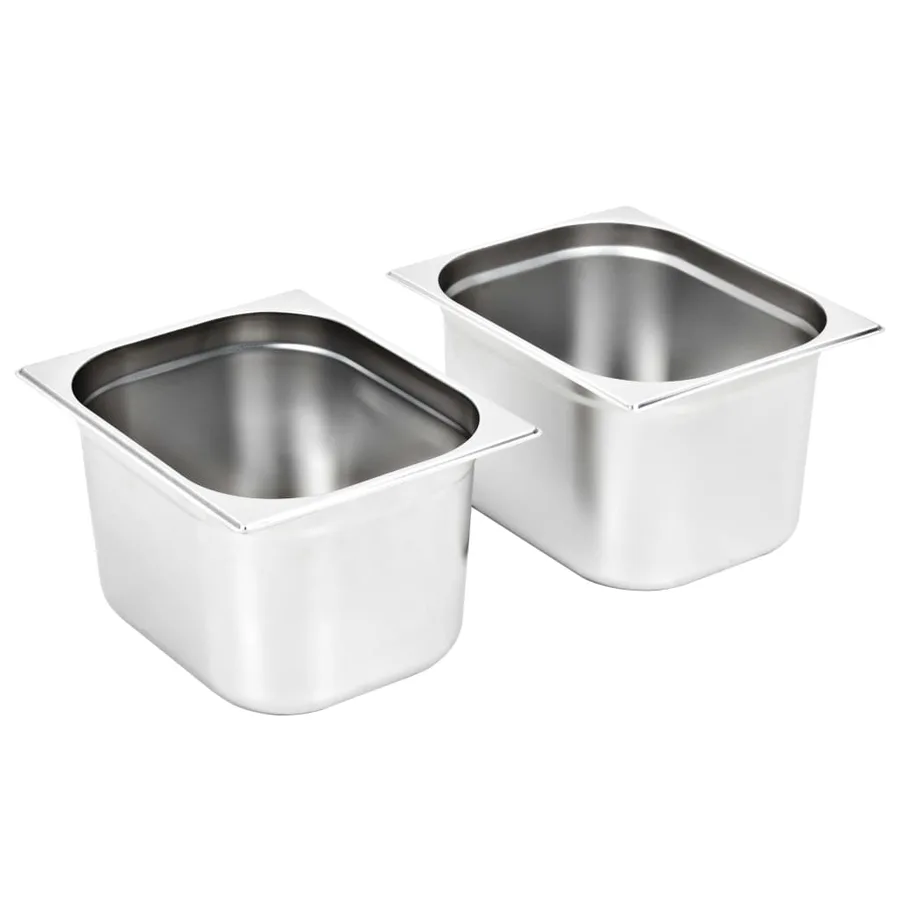Récipients Gastronorm 2 pcs GN 1/2 200 mm Acier inoxydable - 2
