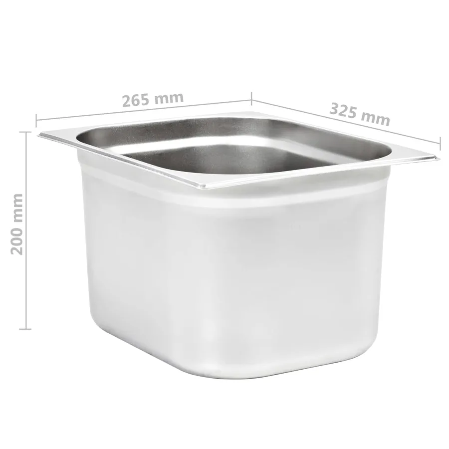 Récipients Gastronorm 2 pcs GN 1/2 200 mm Acier inoxydable - 8
