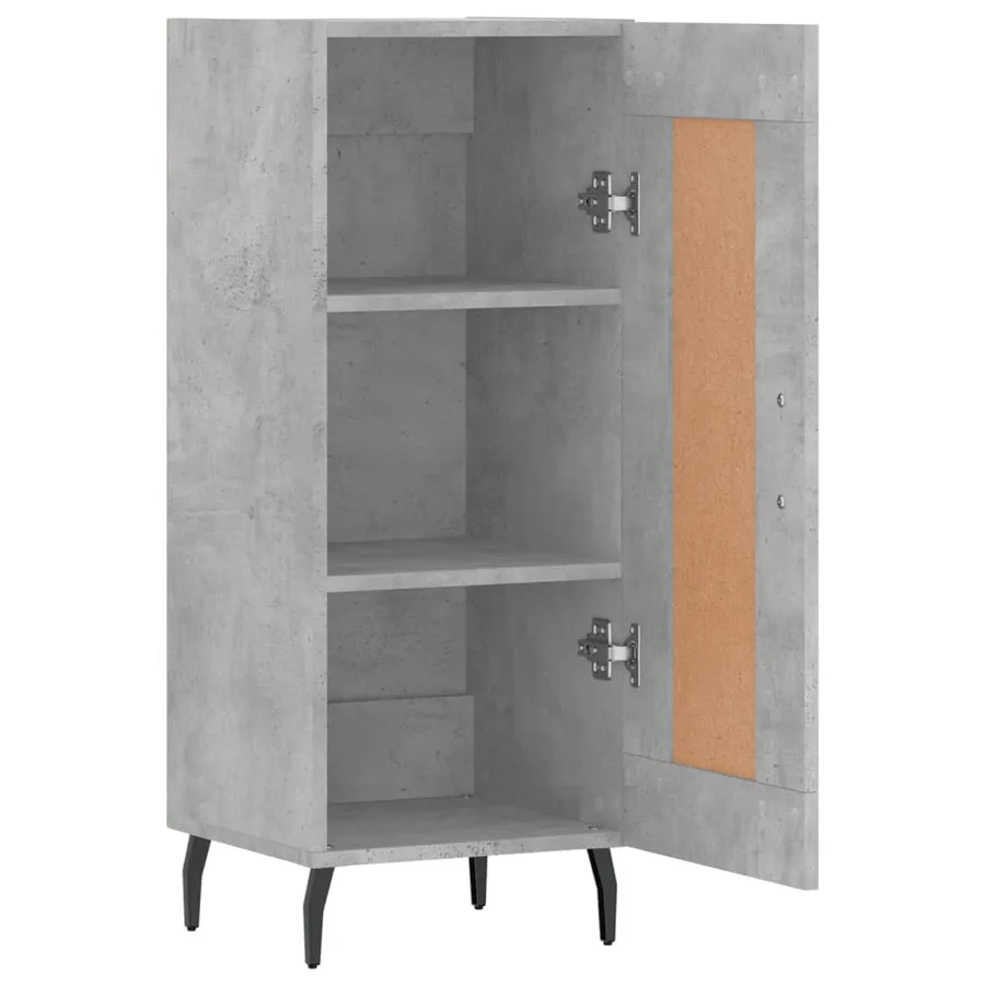 Buffet Gris béton 34,5x34x90 cm Bois d'ingénierie - 6