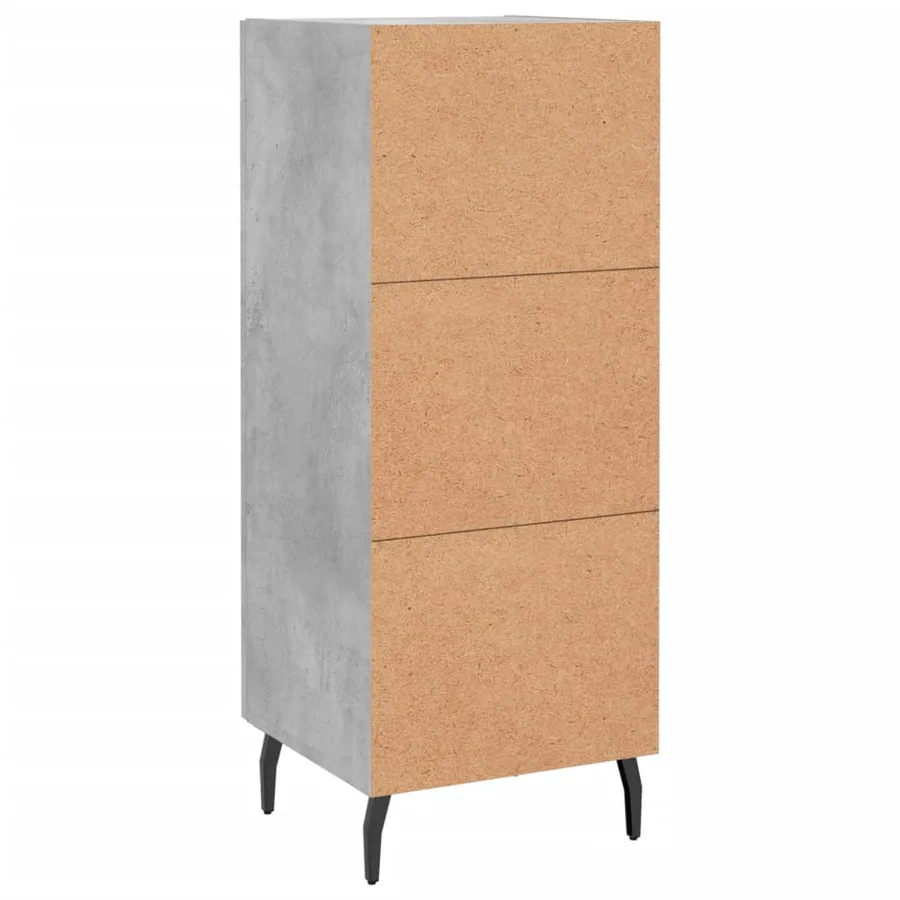 Buffet Gris béton 34,5x34x90 cm Bois d'ingénierie - 8