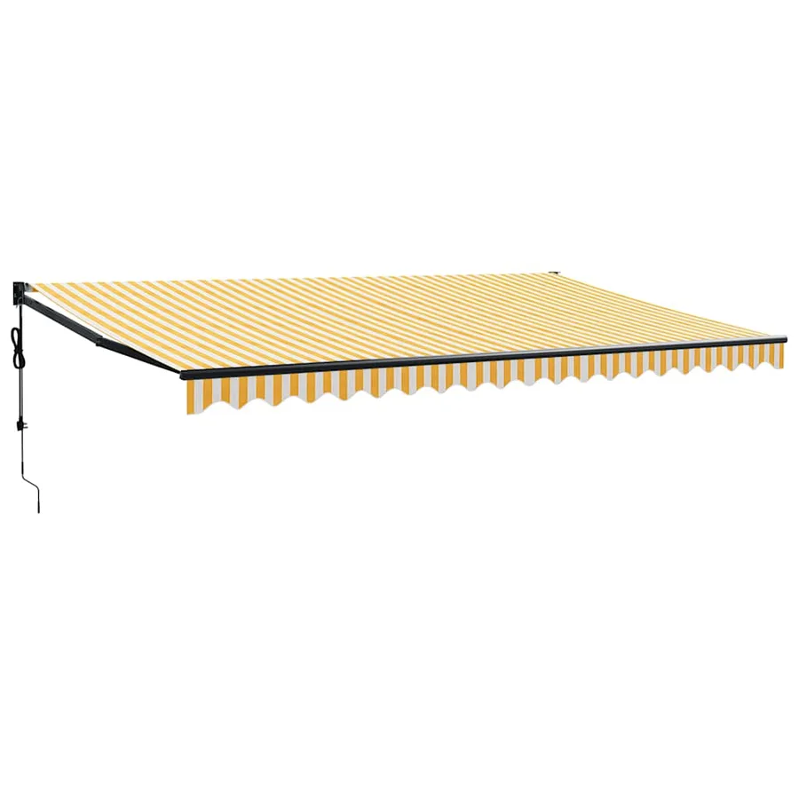 Auvent rétractable automatique jaune et blanc 5x3 m - 2