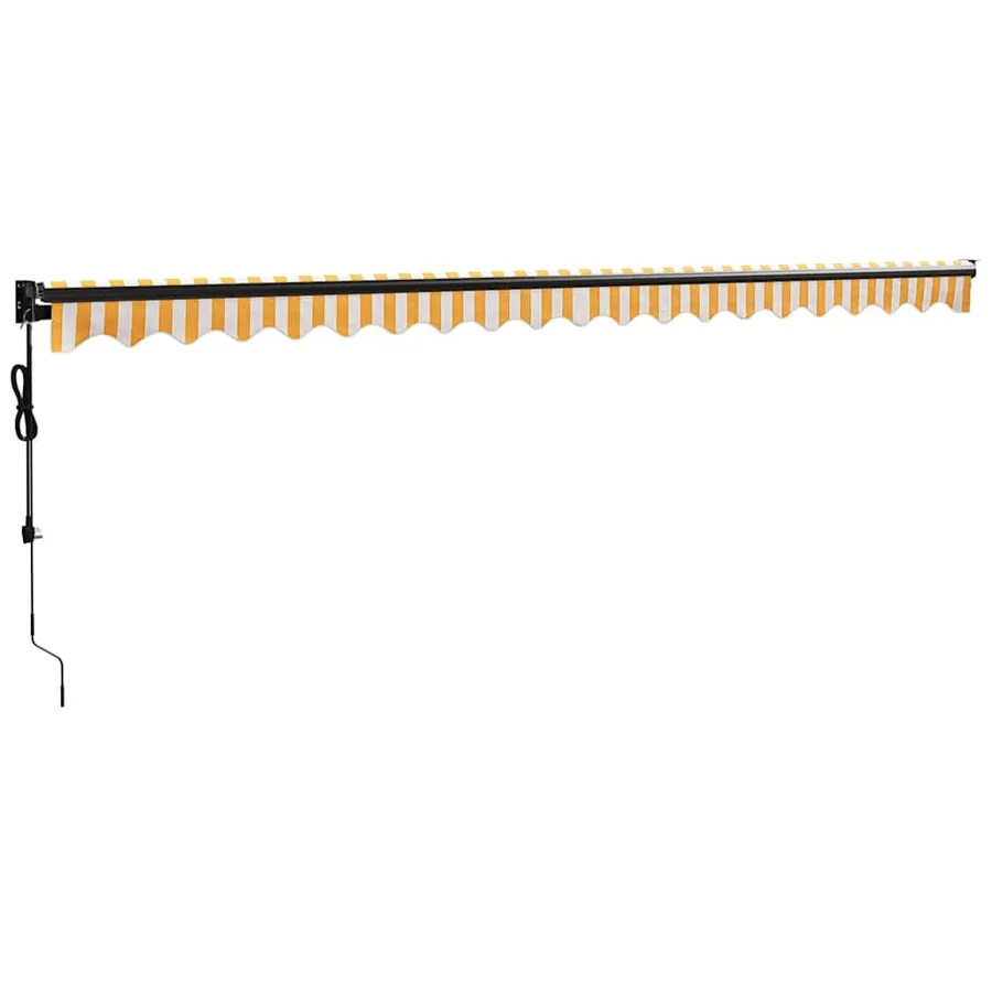 Auvent rétractable automatique jaune et blanc 5x3 m - 4