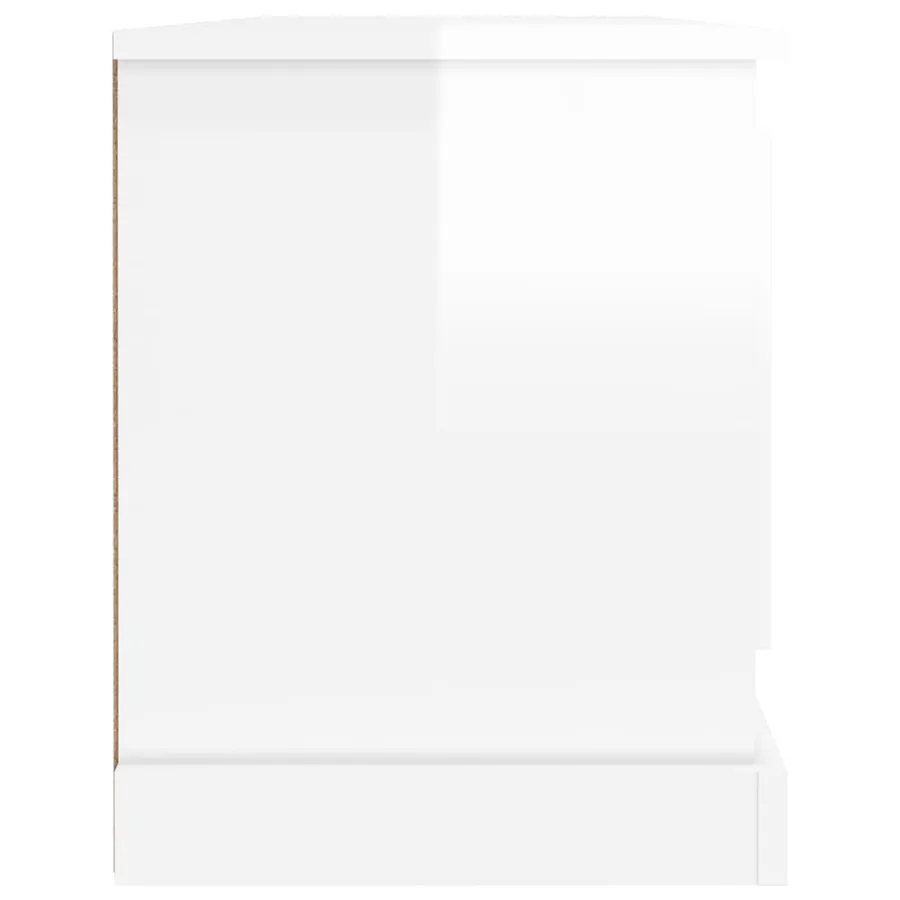 Meuble TV blanc brillant 100x35,5x45 cm bois d'ingénierie - 7