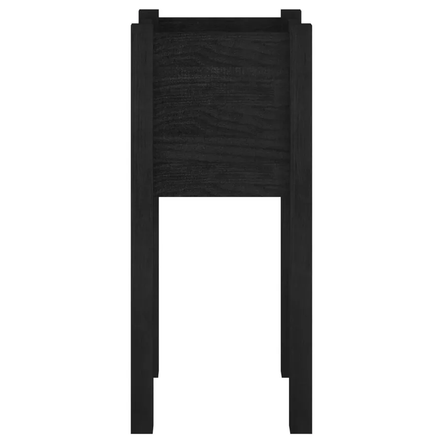 Jardinières d'extérieur 2 pcs Noir 31x31x70 cm Bois de pin - 5