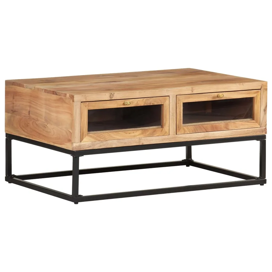 Table basse 90x60x40 cm Bois d'acacia massif - 10