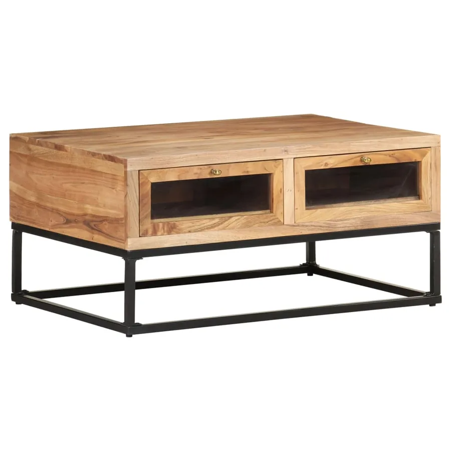 Table basse 90x60x40 cm Bois d'acacia massif - 11