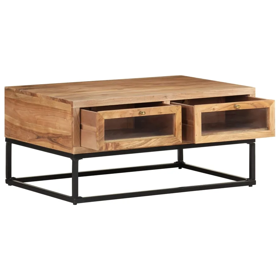 Table basse 90x60x40 cm Bois d'acacia massif - 3