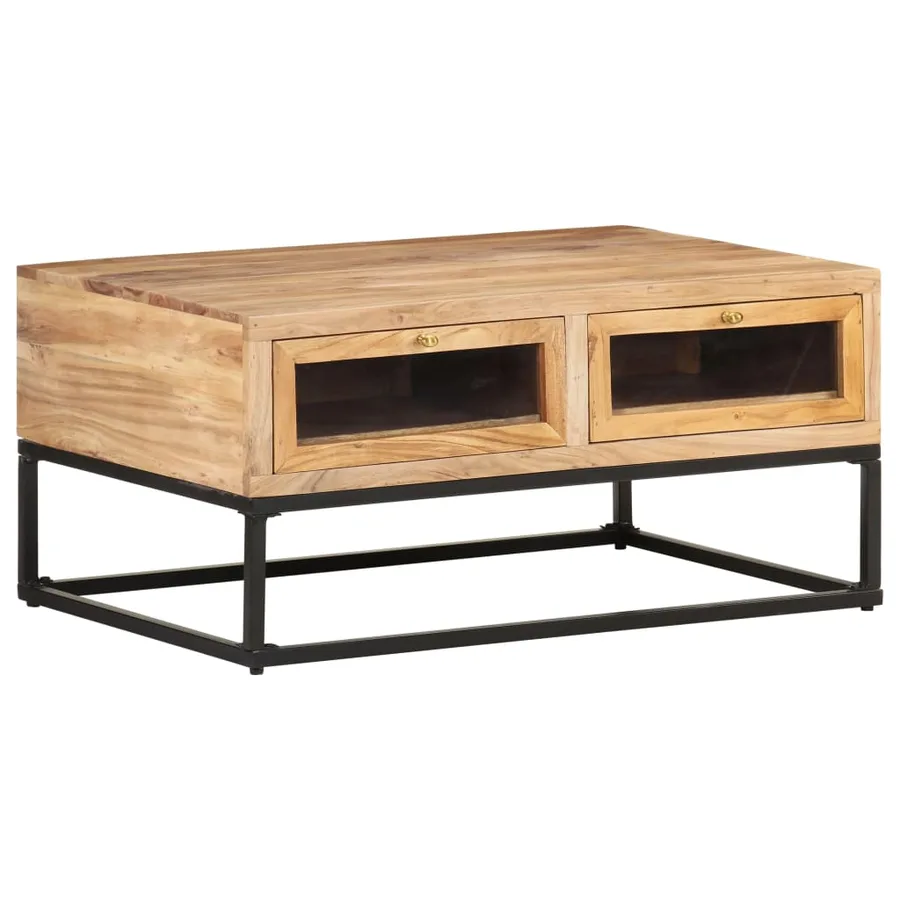 Table basse 90x60x40 cm Bois d'acacia massif - 8