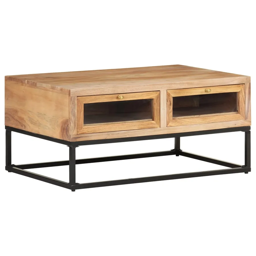 Table basse 90x60x40 cm Bois d'acacia massif - 9