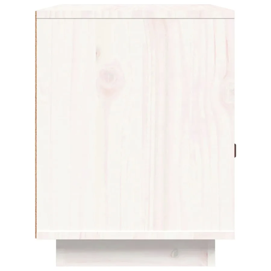 Table de chevet Blanc 40x34x45 cm Bois de pin massif - 8