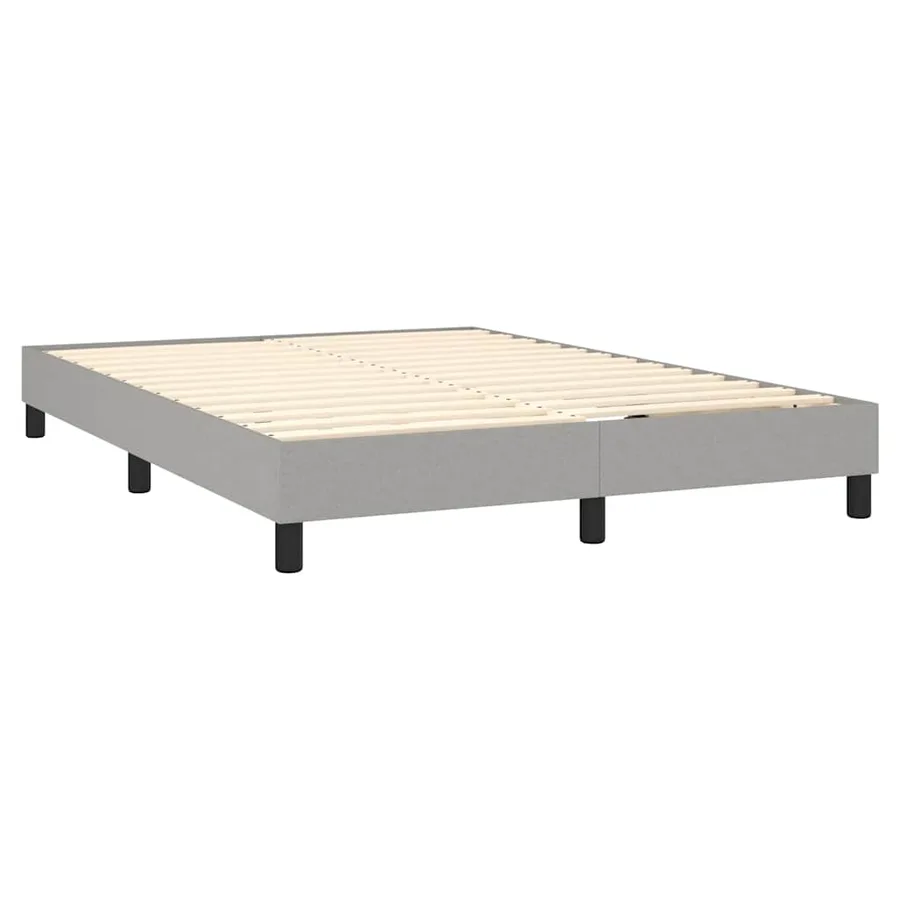 Sommier à lattes de lit avec matelas Gris clair 140x190cm Tissu - 4
