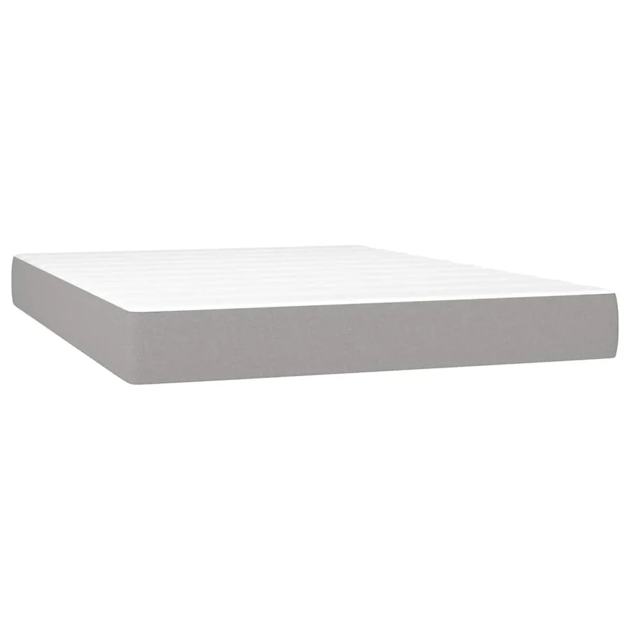 Sommier à lattes de lit avec matelas Gris clair 140x190cm Tissu - 5