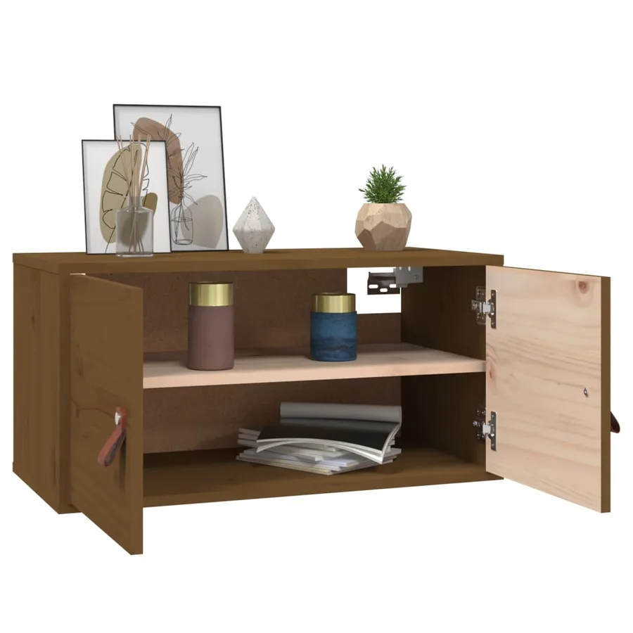 Armoire murale Marron miel 60x30x30 cm Bois de pin massif - 9