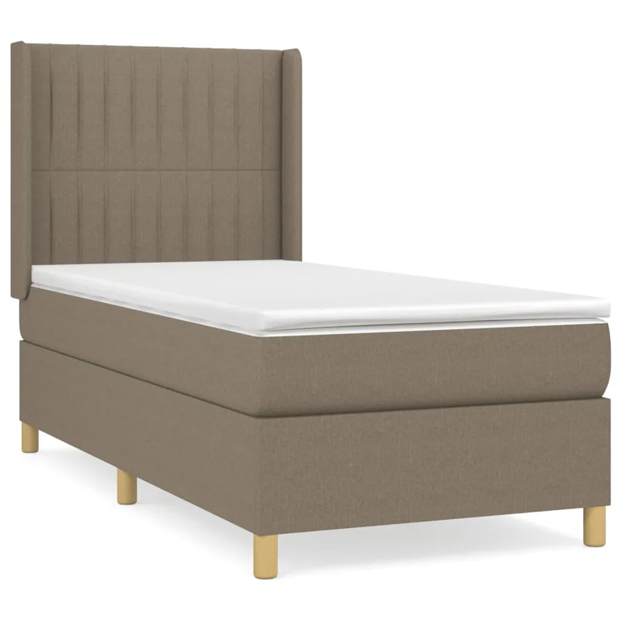Sommier à lattes de lit avec matelas Taupe 100x200 cm Tissu - 2