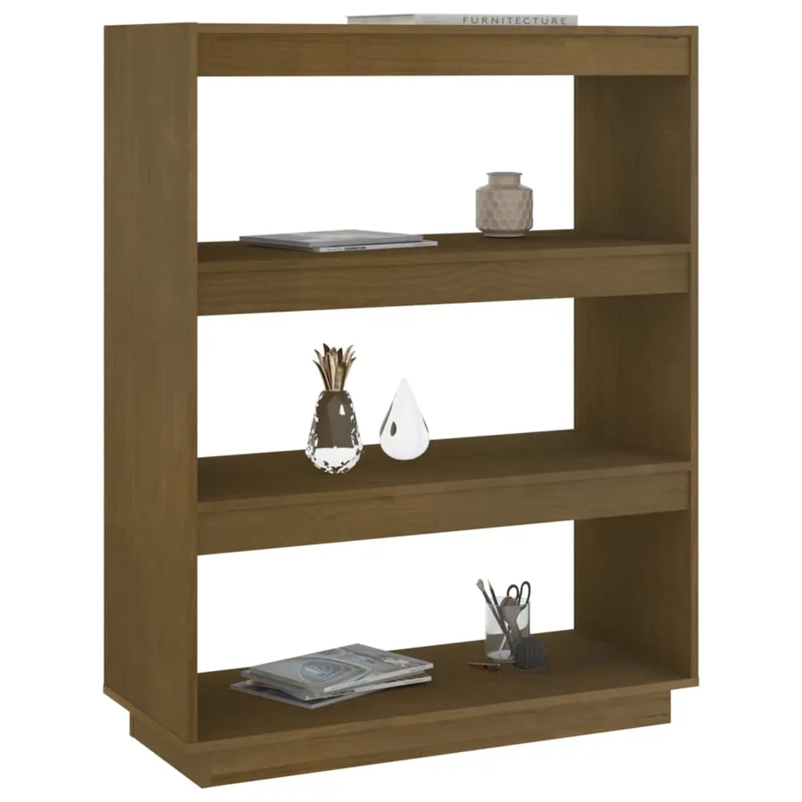 Bibliothèque/Séparateur de pièce Marron miel 80x35x103 cm Pin - 4