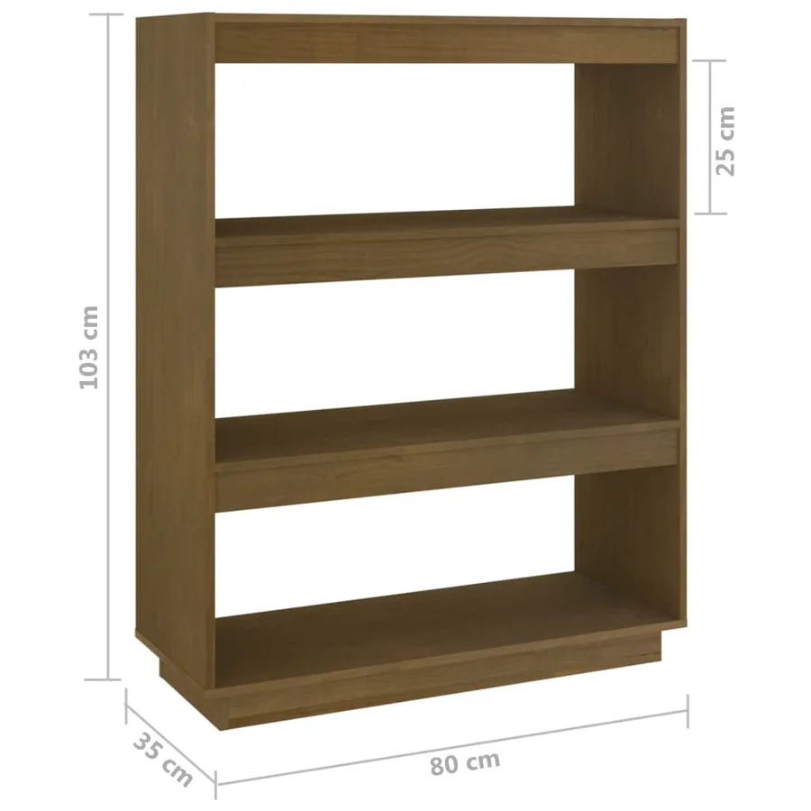 Bibliothèque/Séparateur de pièce Marron miel 80x35x103 cm Pin - 8
