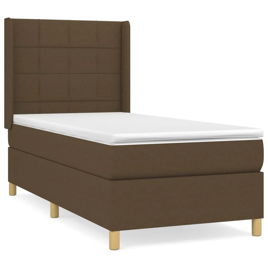 Sommier à lattes de lit avec matelas Marron foncé 100x200 cm - 2
