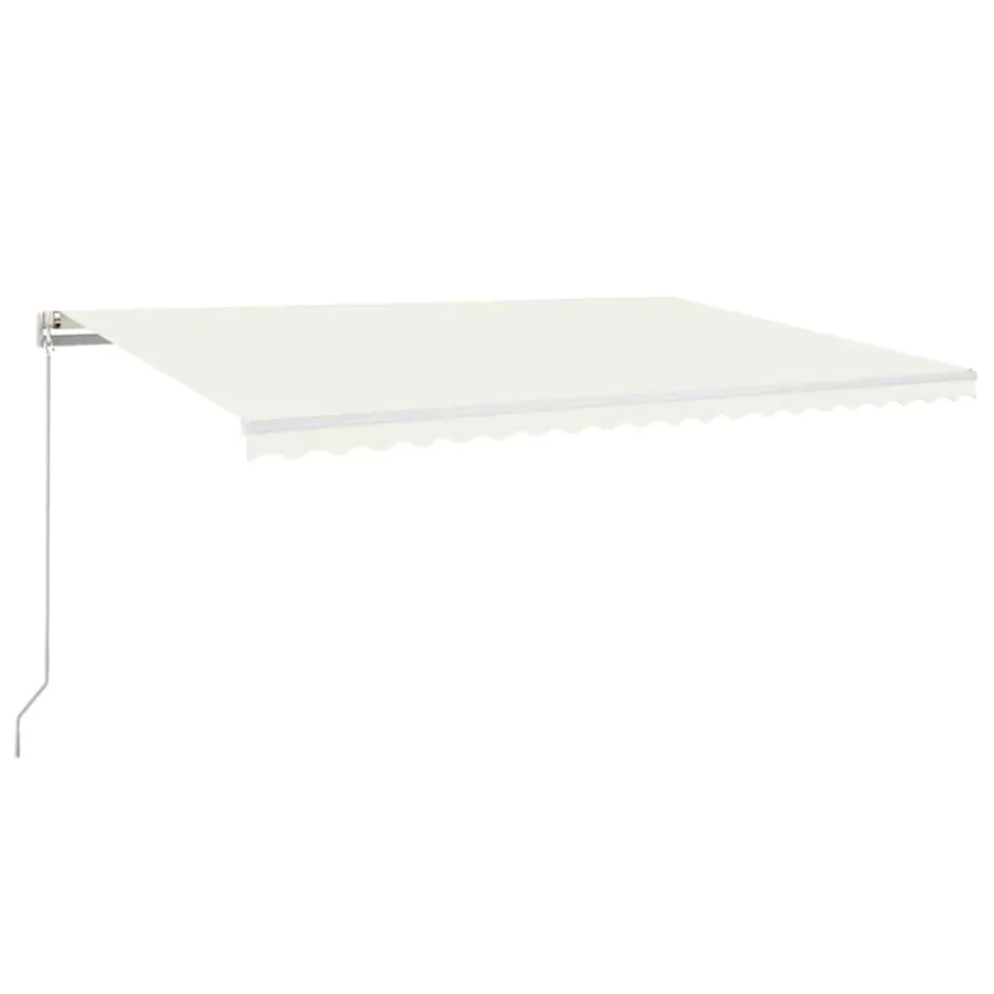 Auvent manuel rétractable avec LED 500x300 cm Crème - 2