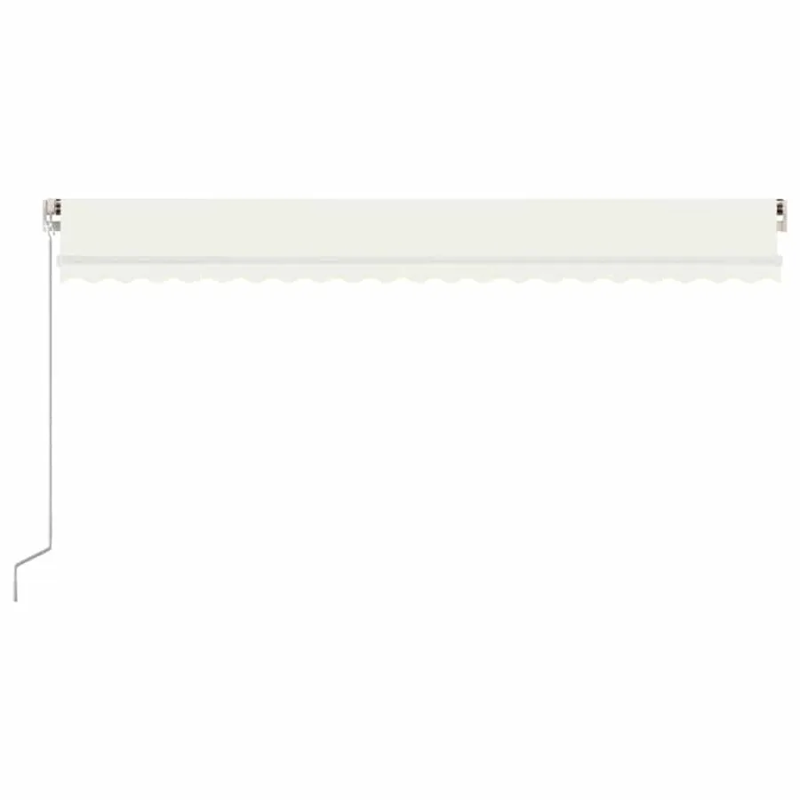 Auvent manuel rétractable avec LED 500x300 cm Crème - 3