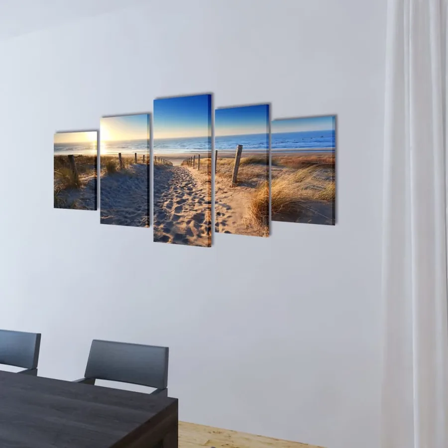 Set de toiles murales imprimées Plage de sable 100 x 50 cm - 2