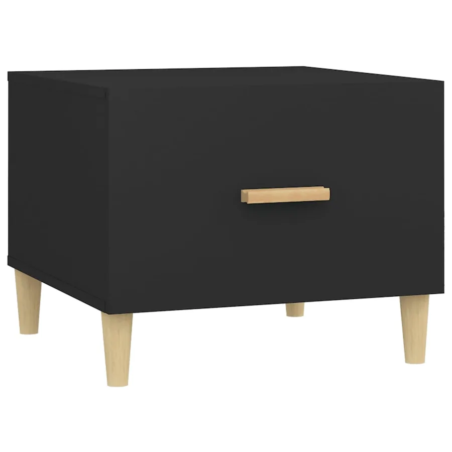 Table basse Noir 50x50x40 cm Bois d'ingénierie - 2