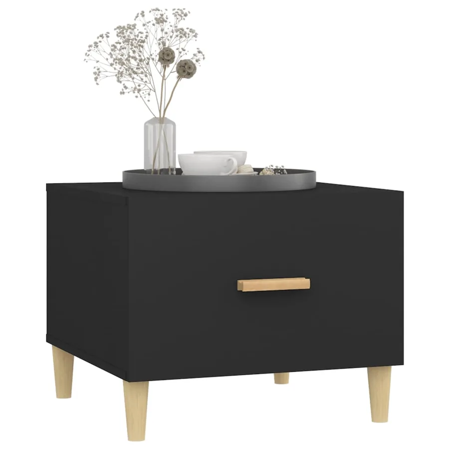 Table basse Noir 50x50x40 cm Bois d'ingénierie - 4