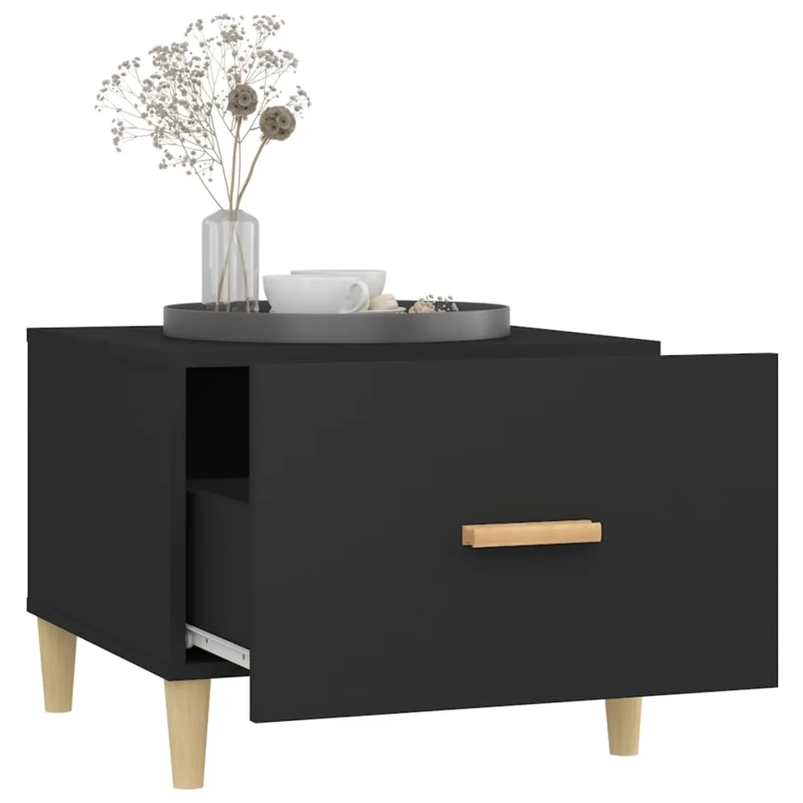 Table basse Noir 50x50x40 cm Bois d'ingénierie - 5