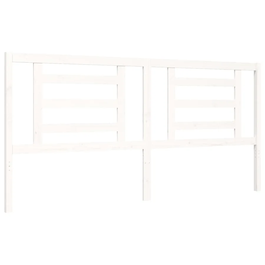 Cadre de lit sans matelas blanc 200x200 cm bois massif - 9