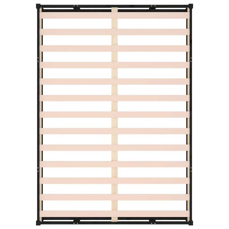 Cadre de lit sans matelas noir 120x200 cm bois massif - 6