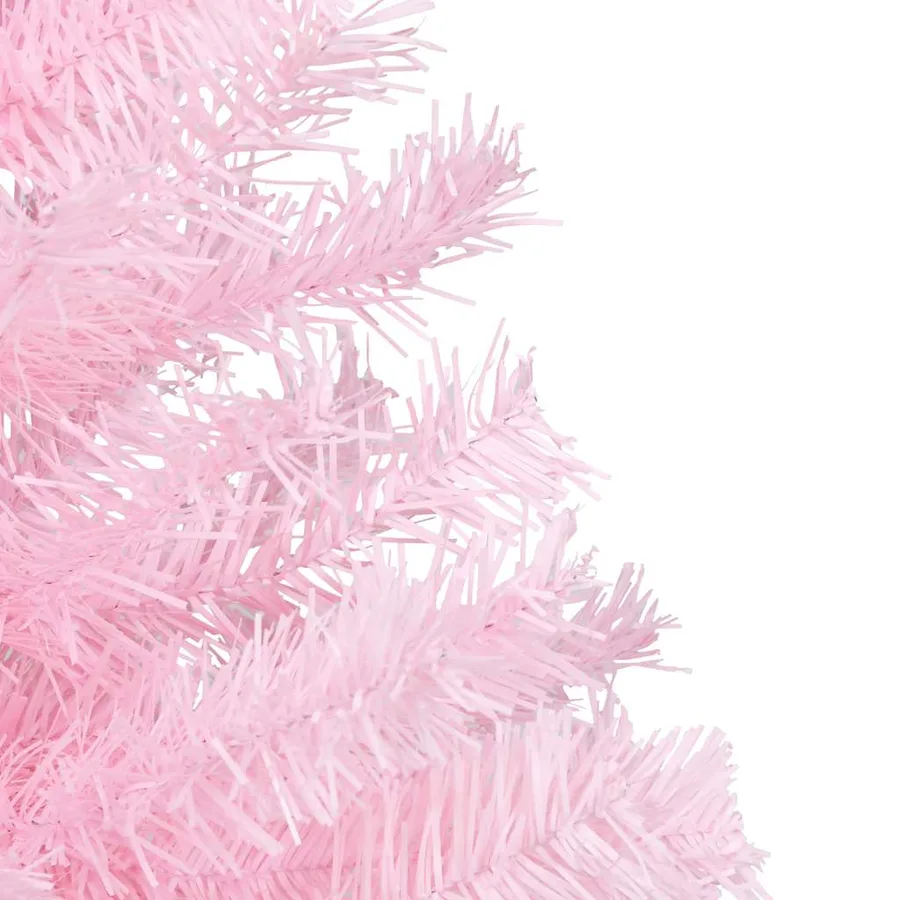 Arbre de Noël artificiel pré-éclairé et boules rose 210 cm PVC - 13