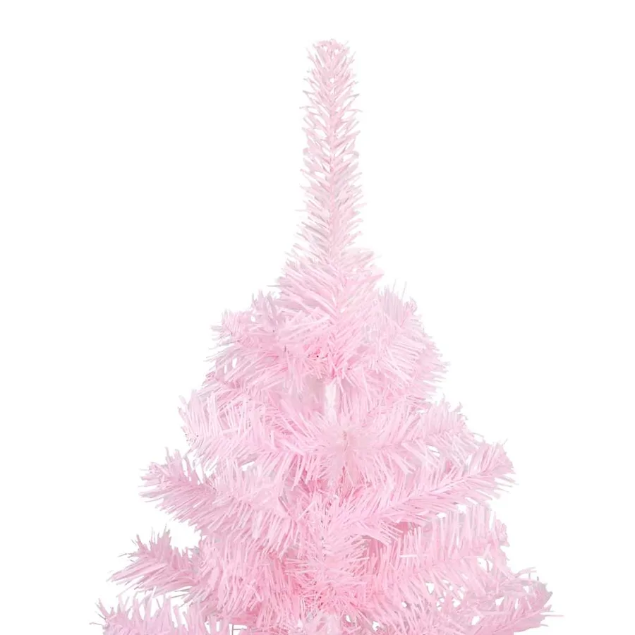 Arbre de Noël artificiel pré-éclairé et boules rose 210 cm PVC - 3
