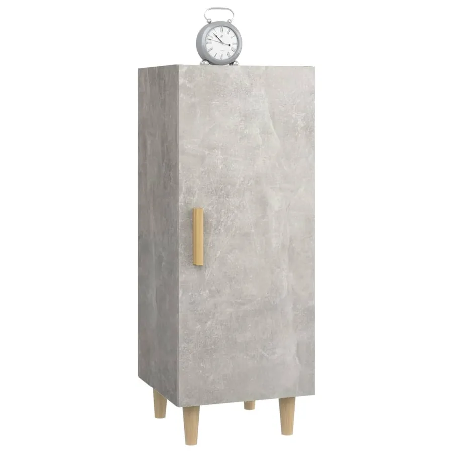Buffet Gris béton 34,5x34x90 cm Bois d'ingénierie - 4