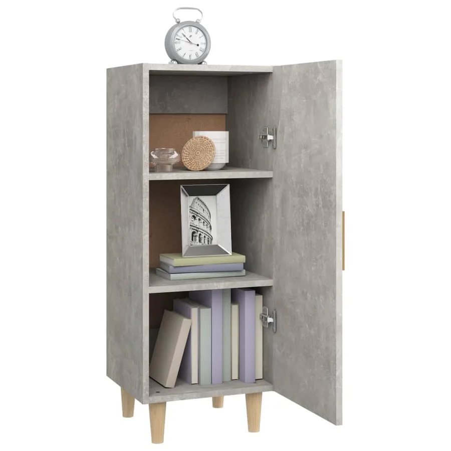 Buffet Gris béton 34,5x34x90 cm Bois d'ingénierie - 5